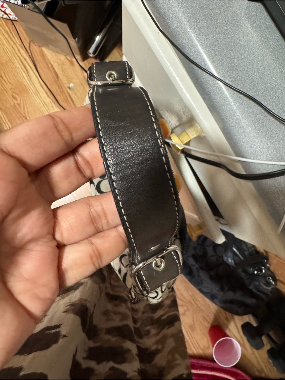 Coach Vintage y2k Signature Crescent Shoulder Bag - Black/Gray - Picture 3 of 9